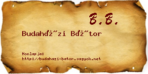 Budaházi Bátor névjegykártya